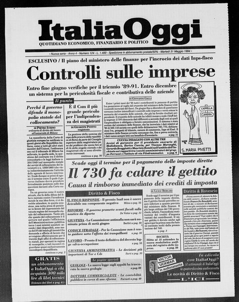 Italia oggi : quotidiano di economia finanza e politica